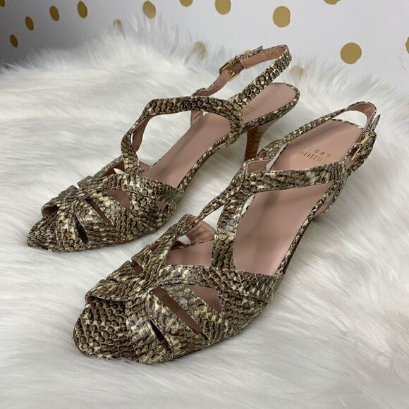 Stuart weitzman snakeskin slingback sandals - Picture 1 of 7